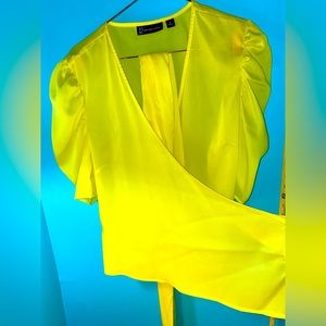 NY&Co - XL Neon Yellow wrap top
